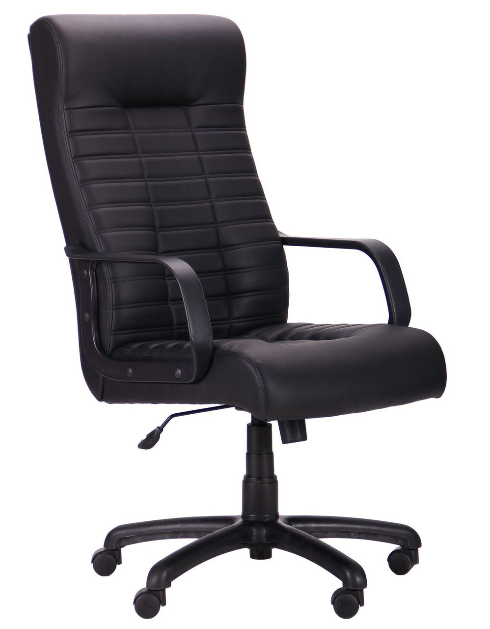 Комп'ютерне офісне крісло керівника Атлетик-М AMF чорне, крісло для роботи вдома та офісу Атлетик чорне