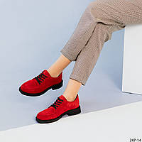 Жіночі червоні замшеві туфлі