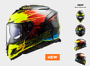 Мотошолом LS2 FF800 storm drop black yellow red + pinlock, фото 7