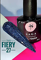 Гель-лак Saga Fiery Gel №27 насыщенно синий светоотражающий 9 мл