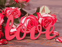 Lb Красивая картина раскраска по номерам цифрам Art Craft "Розы любви" 40*50 см 12118-AC живопись рисование на