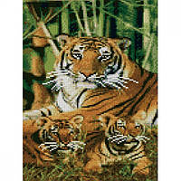 Go Алмазная мозаика "Тигры среди бамбука" Strateg HX068 30х40 см