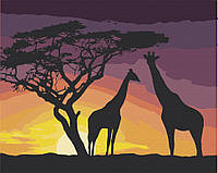 Go Красивая картина раскраска по номерам цифрам Art Craft "Африка перед сном" 40х50 см 11619-AC живопись