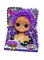 Go Игрушечная кукла для причесок и мейкапа LOL LK1071, 4 вида (Фиолетовые волосы)