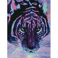 Go Алмазна мозаїка "Фіолетовий тигр" Strateg HX132 30х40 см
