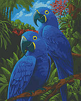 Lb Красивая картина раскраска по номерам цифрам Art Craft "Голубые ары" 40х50 см 11639-AC живопись рисование