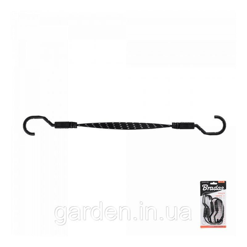 Гумка еластична FLAT BUNGEE CORD HOOK чорна 1,8 х 40см - 2 шт, у блістері, BCH5-18040BC-B