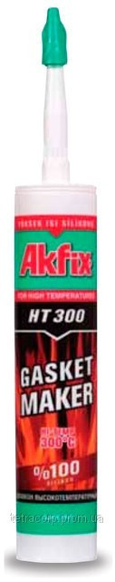 Термостійкий силіконовий герметик Akfix HT300 280 мл чорний, червоний
