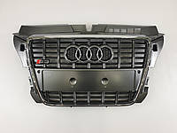 Решетка радиатора Audi A3 2008-2012год Серая с хромом (в стиле S-Line)