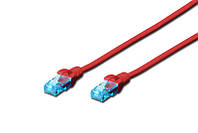 Патч-корд 0.5 м, UTP, Red, Digitus, литий, RJ45, кат.5е (DK-1512-005/R)