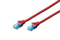 Патч-корд 0.5 м, UTP, Red, Digitus, литий, RJ45, кат.5е (DK-1512-005/R)