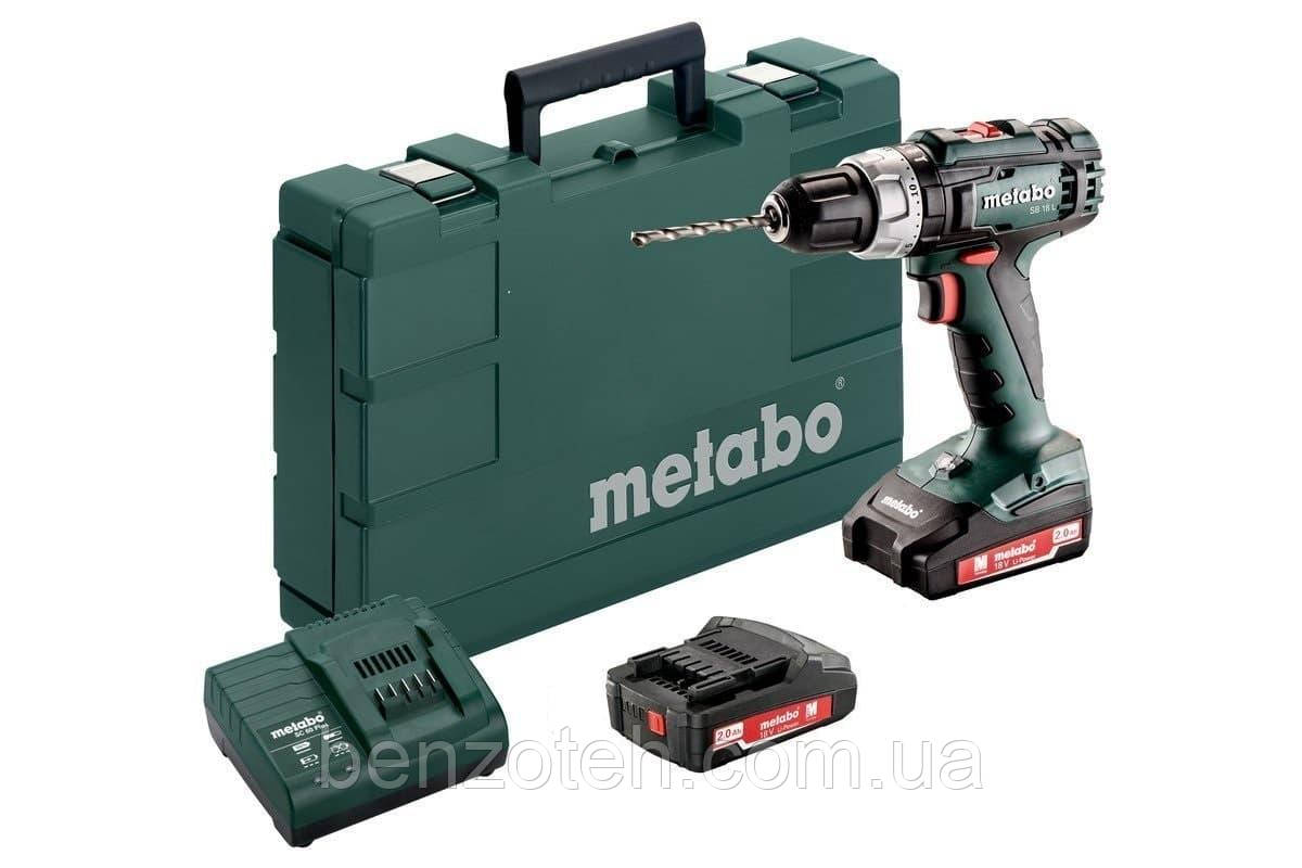 Шуруповерт акумуляторний Metabo BS 18 L (2 АКБ 18В / 2.0 Ач та зарядне)