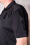 Футболка поло 46-60р. чорна Поліція з липучками, фото 4