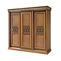 Шафа-купе С-2 тридверний корпус ДСП горіх Караваджо, фасад МДФ горіх Італійський (Скай ТМ)