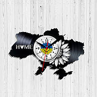 Украина мой дом Ukraine Home Часы Украина Часы карта Украины Часы виниловые Часы на стену Размер 30 см