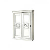 Шафа-купе С-2 дводверний корпус ДСП Білий, фасад МДФ Білий / Срібло (Скай ТМ)