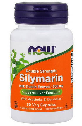 Силімарин (розторопша) NOW Silymarin Milk Thistle Extract 300 mg 50 veg caps, фото 1