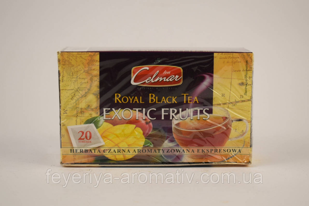 Чай черный с ароматом экзотических фруктов Celmar Royal Exotic Fruits 20 пакетиков 30г (Польша) - фото 1 - id-p1606384662