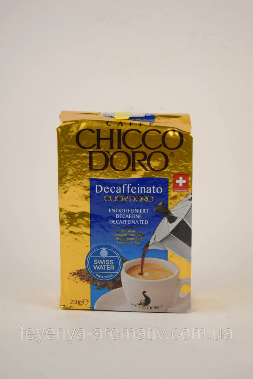 Кофе молотый без кофеина Chicco D`Oro Decaffeinato 250г (Швейцария) - фото 1 - id-p1606289257