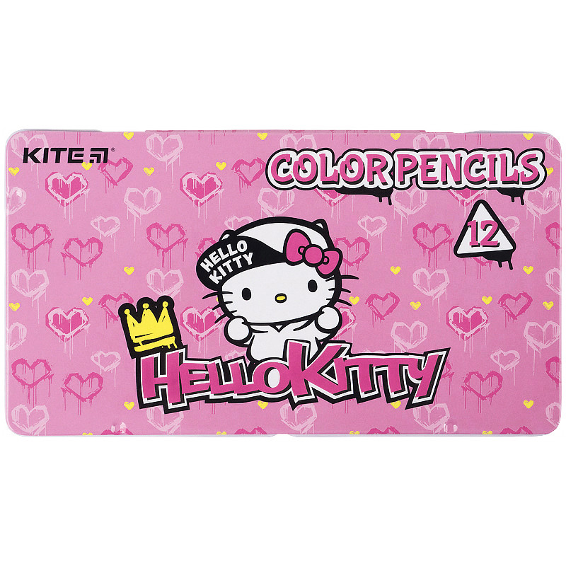 Олівці кольорові тригранні Kite Hello Kitty 12 шт HK21-058