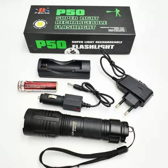Ліхтар ручний X-Balong BL-8900-P90 zoom + ЗП 220/12В + 18650 + 5 режимів