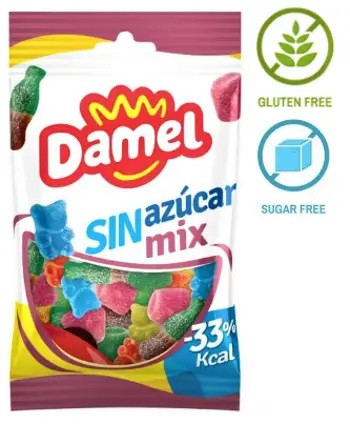 Жувальні цукерки асорті без цукру  Damel Sweet Mix 100 г