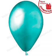 Воздушные шарики  (33 см) 5 шт, Италия, зеленый (хром)