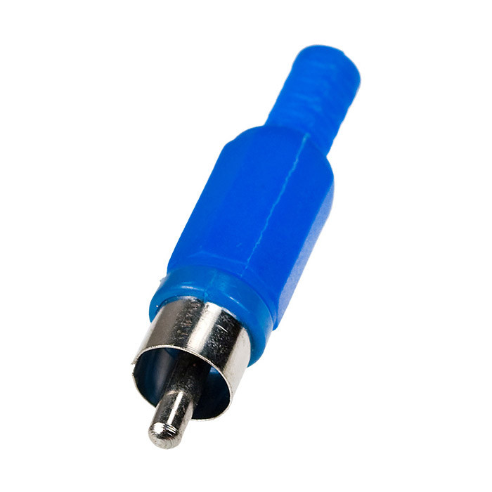 Купити Штекер RCA під шнур корпус пластик, синій, ціна 7.20 грн - Prom ...