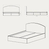 Двоспальне ліжко Компаніт-140 з узголів'ям дсп горіх-темний, фото 3