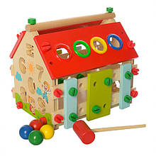 Al, що розвиває іграшку будиночок з сортером і ксилофоном MD 2087 дерев'яним