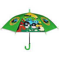 Детский зонт-трость полуавтомат Синий трактор арт. UM534