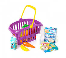 Al Ігровий набір "Супермаркет" кошик з продуктами 362B2, 3 кольори (Малиновий)