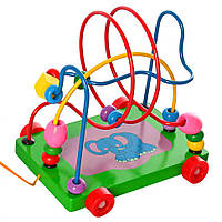 Al Іграшка-каталка з лабіринтом на дроті MD 0320 дерев'яна (Слон)