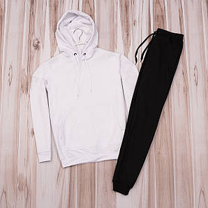 Спортивний костюм чоловічий білий Світшот, Худі та штани спортивні на манжетах Весна-літо