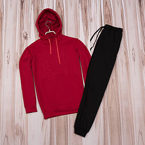 Спортивний костюм чоловічий червоний Світшот, Худі та штани спортивні на манжетах Весна-літо