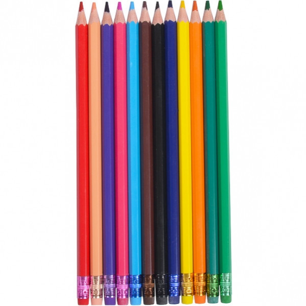 Al Детские эластичные карандаши для рисования с резинкой CR-777L 12 цветов - фото 1 - id-p1608506977
