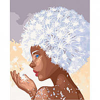 Al Красивая картина раскраска по номерам цифрам "Девушка одуванчик" Art Craft 10283-AC 40х50 см живопись