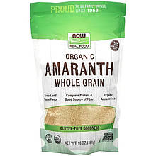 Органічний амарант NOW Foods, Living Now "Organic Amaranth Whole Grain" цільне зерно (454 г)