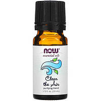 Эфирное масло для очищения воздуха NOW Foods, Essential Oils "Clear the Air" очищающая смесь (10 мл)