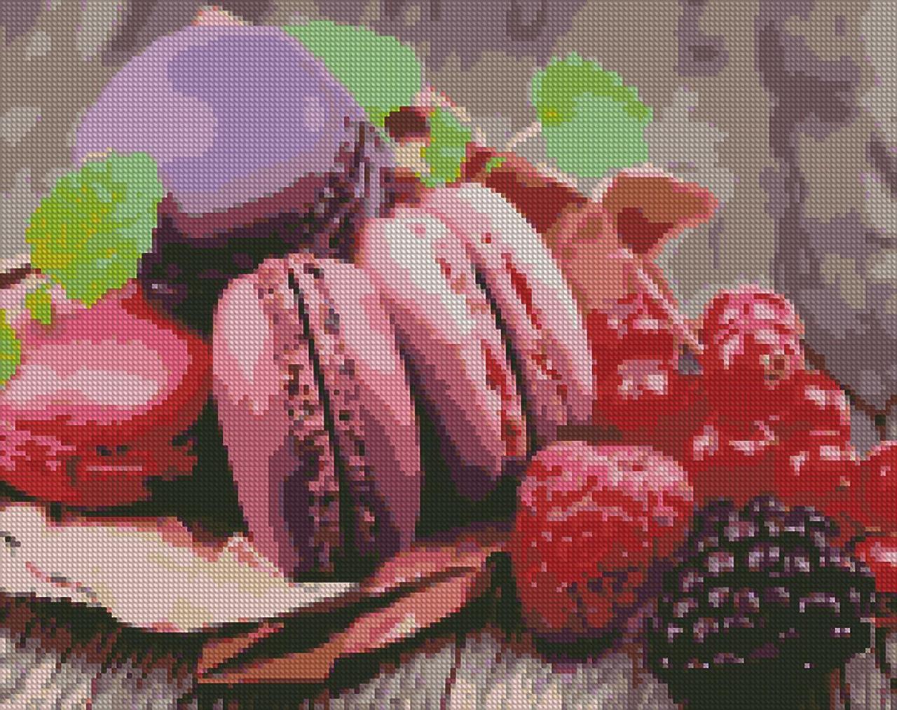 Алмазна мозаїка AMO7049 Малиновий настрій, 40x50см. Ideyka на підрамнику
