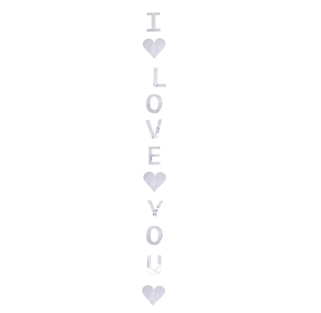 3D гірлянда I love you срібло 1,1 м