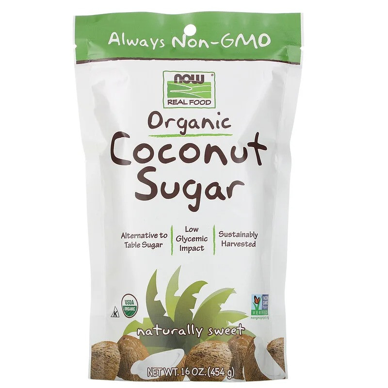 Органічний кокосовий цукор NOW Foods, Real Food "Organic Coconut Sugar" (454 г)