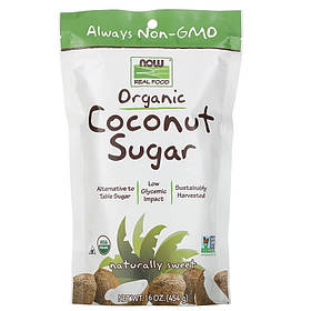 Органічний кокосовий цукор NOW Foods, Real Food "Organic Coconut Sugar" (454 г)