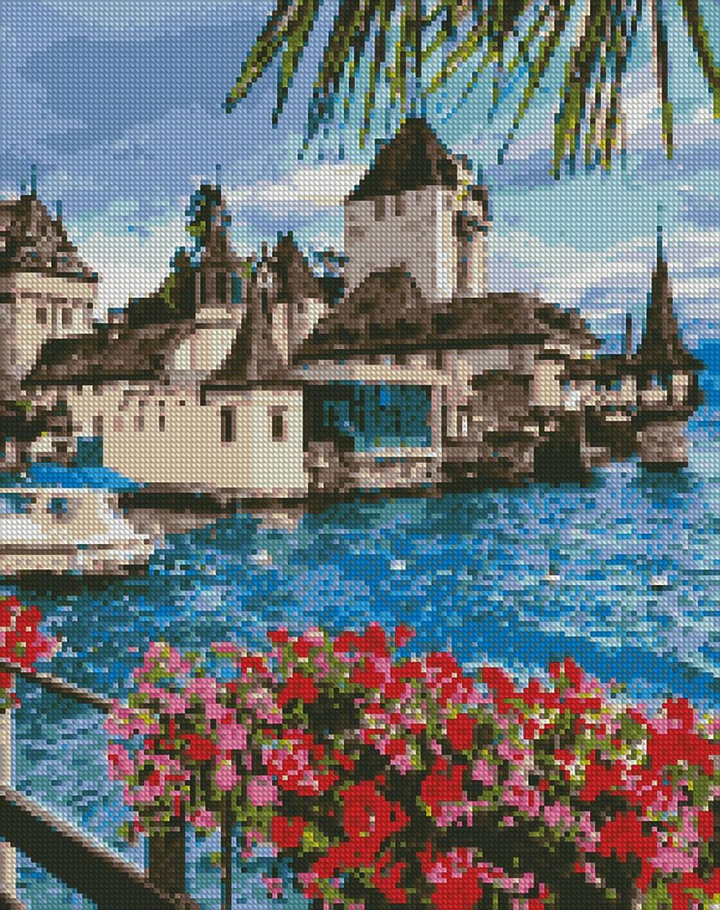 Алмазна мозаїка AMO7034 Чарівна Швейцарія, 40x50см. Ideyka на підрамнику