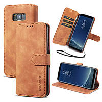 Чохол книжка Софт Тач для Samsung Galaxy S8 Plus коричневий гаманець ремінець на руку