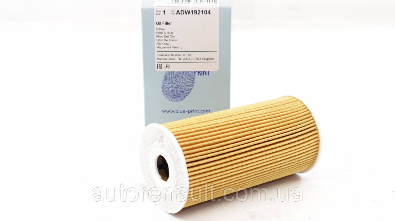 Фільтр масляний Рено Меган 2 2.0dCI 2002 > BLUE PRINT ADW192104