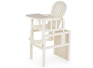 Мультифункціональний стілець для годування PAMPUH, трансформується в окремий ігровий стіл та стілець, Ваніль