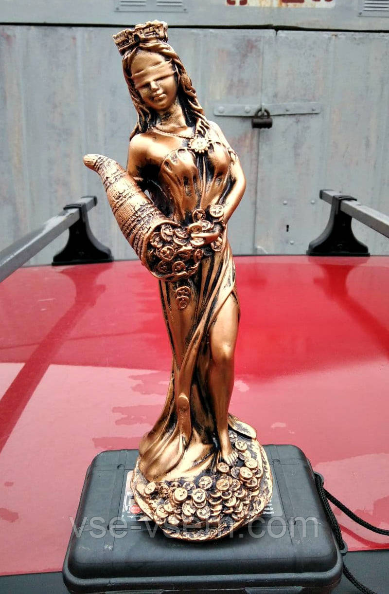 Статуетка — грошовий оберег богиня Фортуна, колір — мідь, висота 34 см