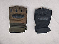 Тактичні безпалі рукавички чорні і Олива COMBAT