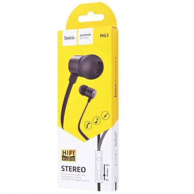 Навушники з мікрофоном провідіні Hoco M63 Ancient sound 3.5mm Black